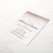 バラエレガントゴールドフォイル紙吹雪リハーサルディナー 箔招待状 (回転した状態)