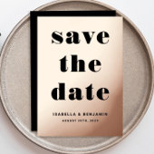 バラエレガントゴールドフォイル結婚式の日付を保存 箔招待状