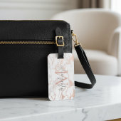 バラエレガントゴールドフォイル |白大理石 |モノグラム ラゲッジタグ