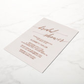 バラエレガントゴールドフォイル |赤面ピンクブライダルシャワー 箔招待状 (回転した状態)