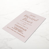 バラエレガントゴールドフォイル | 赤面リハーサルディナー 箔招待状 (回転した状態)