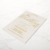 バラエレガントゴールドフォイル | 赤面結婚の 箔招待状 (回転した状態)