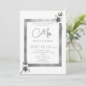 バラエレガントシルバー・クリスマス未来のミセス・シャワー 招待状 (スタンド正面)