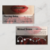 バラエレガントスターリングシルバージュエリー唇ピアス 名刺 (正面/裏面)