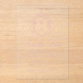 バラエレガントチノイスリー結婚式の日付を保存 アクリル招待状 (正面)