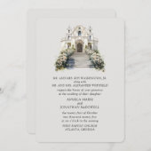 バラエレガントチャペル結婚式招待状 招待状 (正面/裏面)