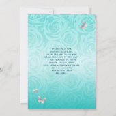 バラエレガントティール（緑がかった色）シルバークラウンフローラキンセアニェラ 招待状 (裏面)