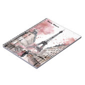 バラエレガントパリフランスロマンエッフェルタワー ノートブック (左側)