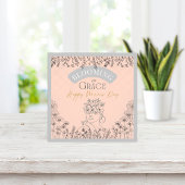 バラエレガントピンクの優雅な髪で咲く女性 ノートカード