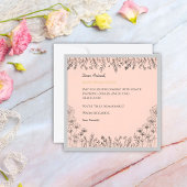 バラエレガントピンクの優雅な髪で咲く女性 ノートカード