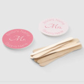 バラエレガントピンクの花嫁と花婿ミセス結婚ズ ハンドファン (組立なし)