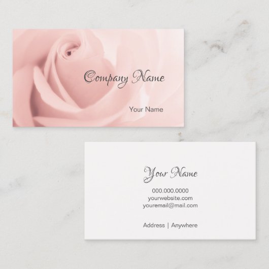バラエレガントピンクフラワー名刺 名刺 (正面/裏面)