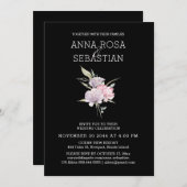 *~*バラエレガントピンクフローラAR15 RSVP結婚の 招待状 (正面/裏面)