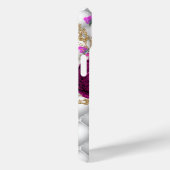 バラエレガントピンクブルゴーディダイヤモンドモノグラム Case-Mate iPhoneケース (裏面 / 右)