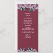 バラエレガントピンクロマンチックフローラ結婚式 プログラム (裏面)