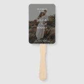 バラエレガントピンクロマンチックフローラ結婚式 プログラム ハンドファン (正面)