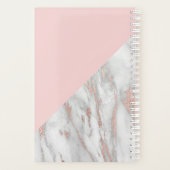 バラエレガントピンク金箔大理石グレーモノグラム プランナー手帳 (裏面)