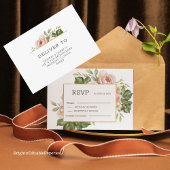 バラエレガントフラワーウェディングRSVPテンプレート サンキューカード