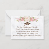 バラエレガントフラワーカスタムウェディングサンキュー ノートカード (裏面)