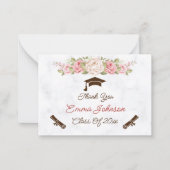 バラエレガントフラワーカスタムウェディングサンキュー ノートカード (正面)