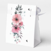 バラエレガントフラワーカスタムウェディング フェイバーボックス (裏面サイド)