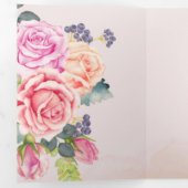 バラエレガントフラワーカスタムウェディング 三つ折り招待状 (内部最初)