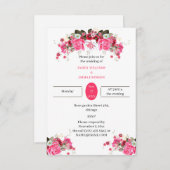 バラエレガントフラワーカスタムウェディング 招待状 (正面/裏面)