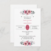 バラエレガントフラワーカスタムウェディング 招待状 (正面/裏面)
