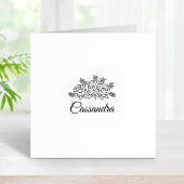 バラエレガントフラワーズブーケ名前をカスタムする1x1 ラバースタンプ