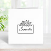 バラエレガントフラワーブーケフレーム名前をカスタムする1x1 ラバースタンプ