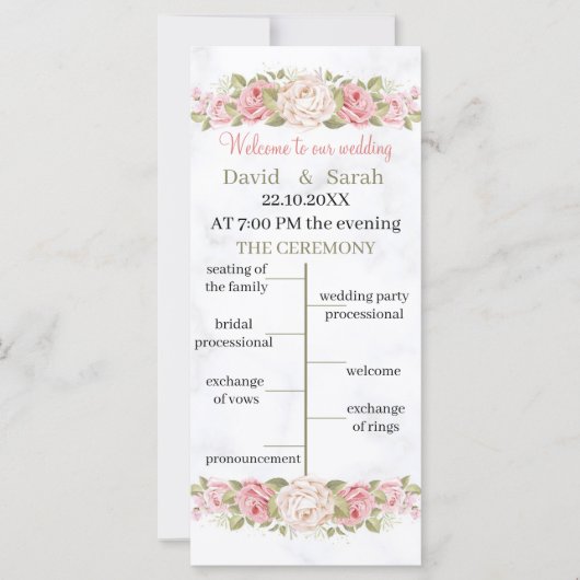 バラエレガントフラワー結婚式 プログラム (正面)