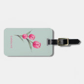 バラエレガントフローラシックスタイリッシュグリーンラゲージタグ ラゲッジタグ (正面横)