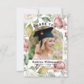 バラエレガントフローラ写真卒業ありがとう サンキューカード (正面)