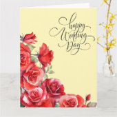バラエレガントフローラ結婚式日祝い カード (黄色い花)