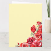 バラエレガントフローラ結婚式日祝い カード (裏面)