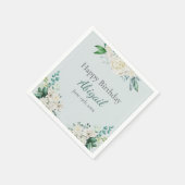 バラエレガントフローラ80th誕生日パーティー任意の年齢 スタンダードカクテルナプキン (角)