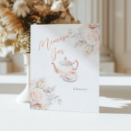 バラエレガントブライダルティーパーティーミモサバー 台座サイン