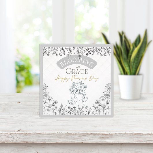 バラエレガントヘア開花グレースウィメンズデイホワイト ノートカード