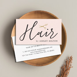 バラエレガントホワイトゴールデンハサミ美容師 名刺