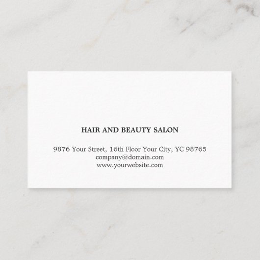 バラエレガントホワイトブラックハサミ美容師 名刺