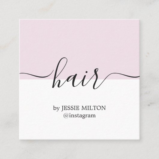 バラエレガントホワイトヘアドレッサー スクエア名刺 (正面)