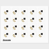 バラエレガントモノグラムホワイト スクエアシール (シート)