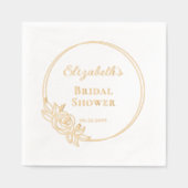 バラエレガントリースブライダルシャワースタンプ 箔ナプキン (正面)