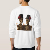 バラエレガント付きスケルトン – ゴシックのハロウィーン スウェットシャツ (裏面)