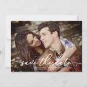 バラエレガント写真が日付を保存 招待状 (正面)