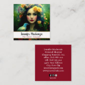 バラエレガント女性 スクエア名刺 (正面/裏面)