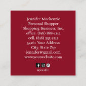 バラエレガント女性 スクエア名刺 (裏面)