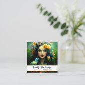 バラエレガント女性 スクエア名刺 (スタンド正面)