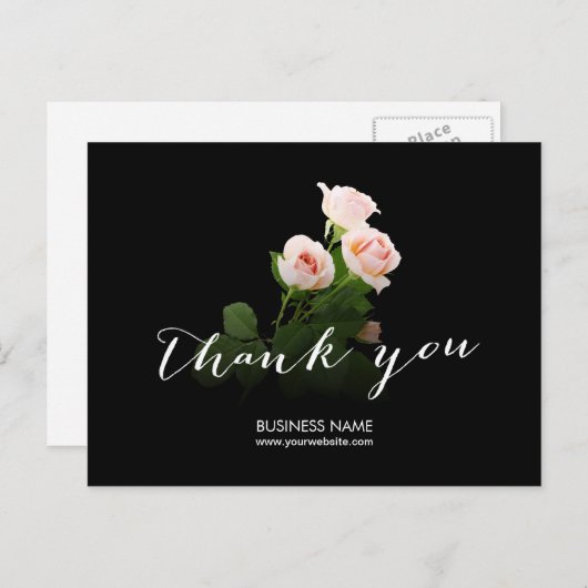 バラエレガント書道ビジネスありがとうありがとう ポストカード (正面/裏面)