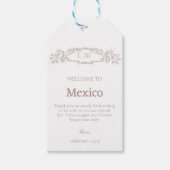 バラエレガント植物紋章モノグラ結婚ム ギフトタグ (正面)